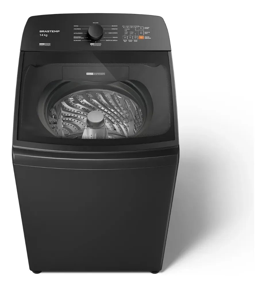 Máquina de Lavar Brastemp 14Kg Cinza Smart Sensor- BWJ14A9