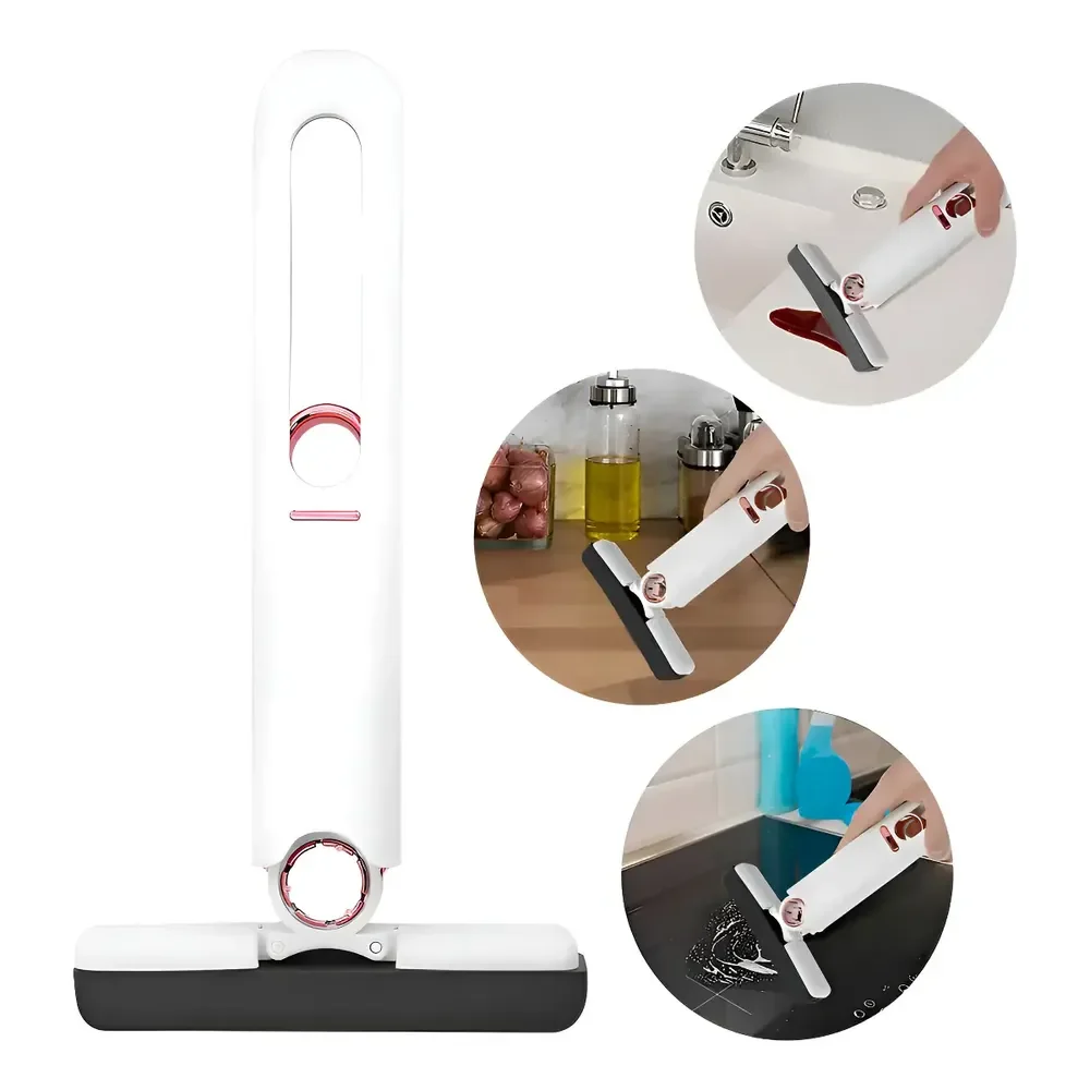 Mini Mop Rodo Esfregão Portátil Dobrável De Limpeza Multiuso Esfregão Portátil Branco
