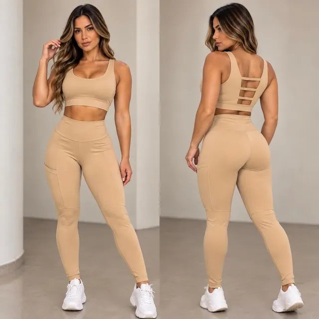 Conjunto Calça Legging E Top Fitness Sem Transparência