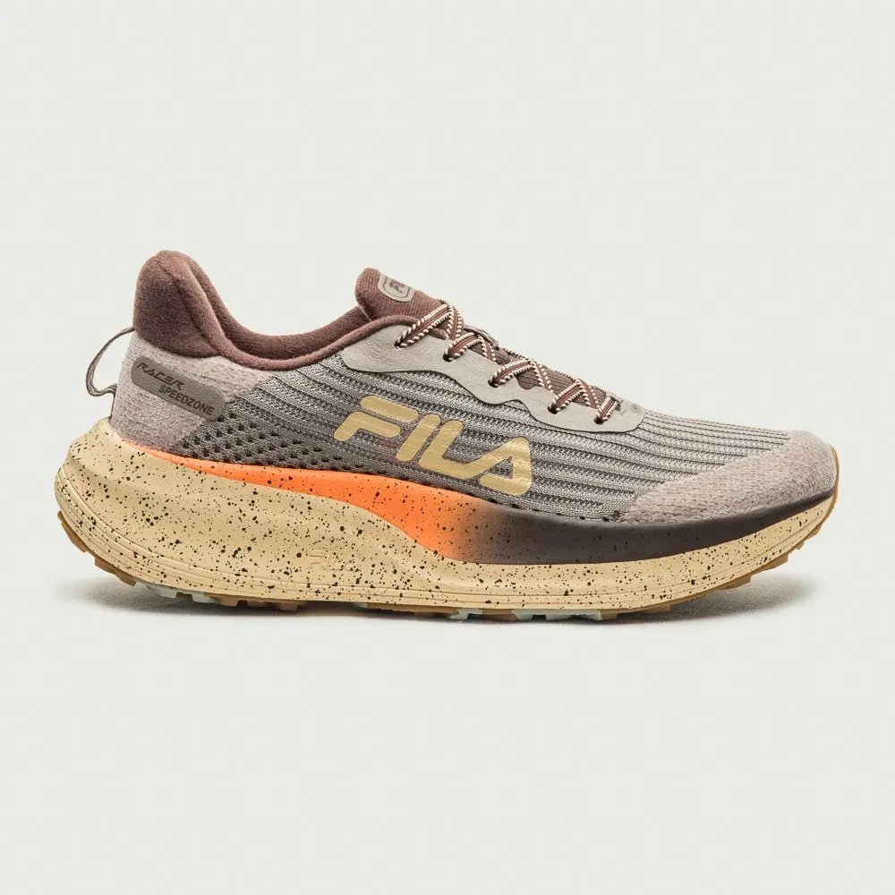 Tênis Feminino Racer Speedzone Tr Fila Oliva/marrom /creme Liso 36 Br