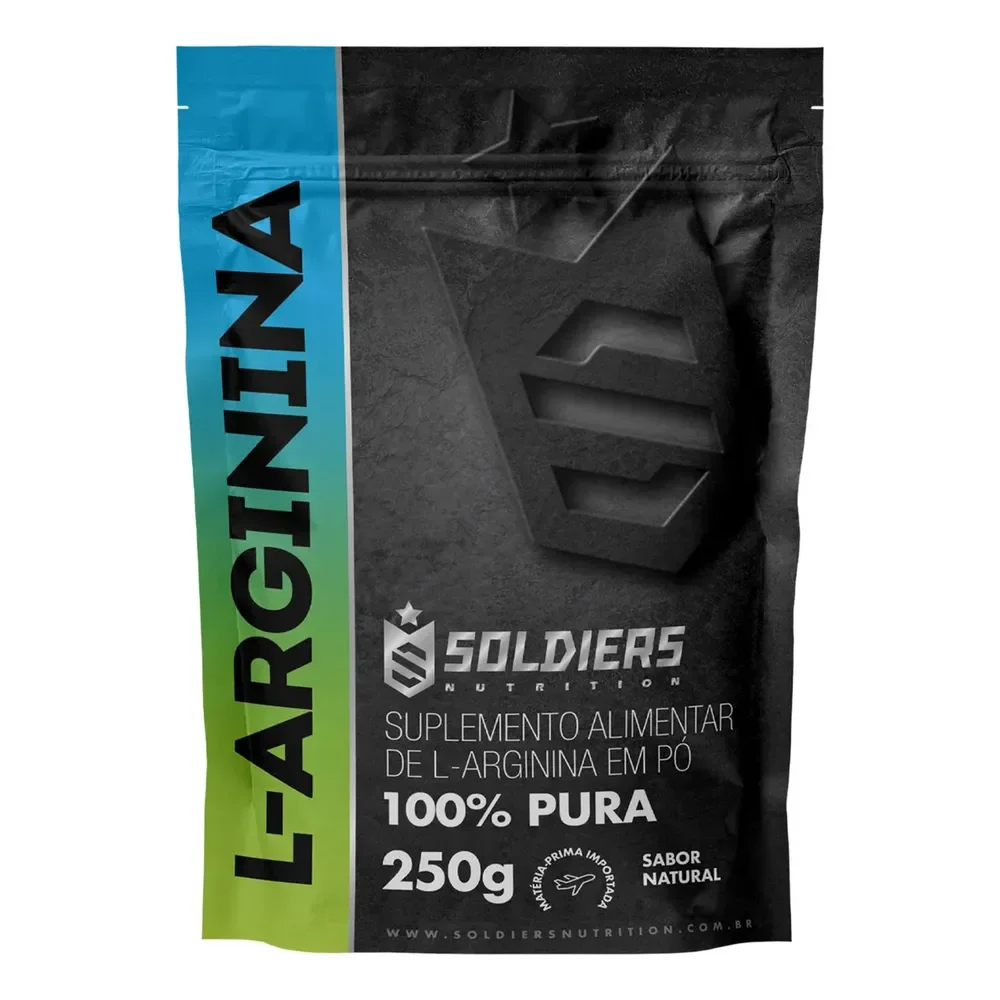 Arginina Em Pó 250g 100% Pura Soldiers Nutrition Performance 100% Pura Sem Sabor