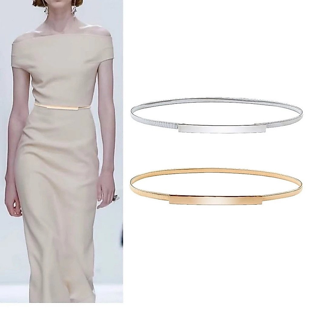 Cintos Finos Para Vestidos Elástico Trecho Feminino Cintura Cintos De Metal