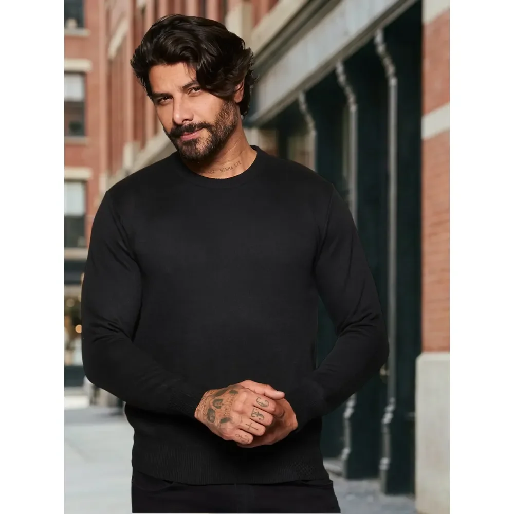 Tricot Gola Careca Broken Rules 590222 Preto Liso M