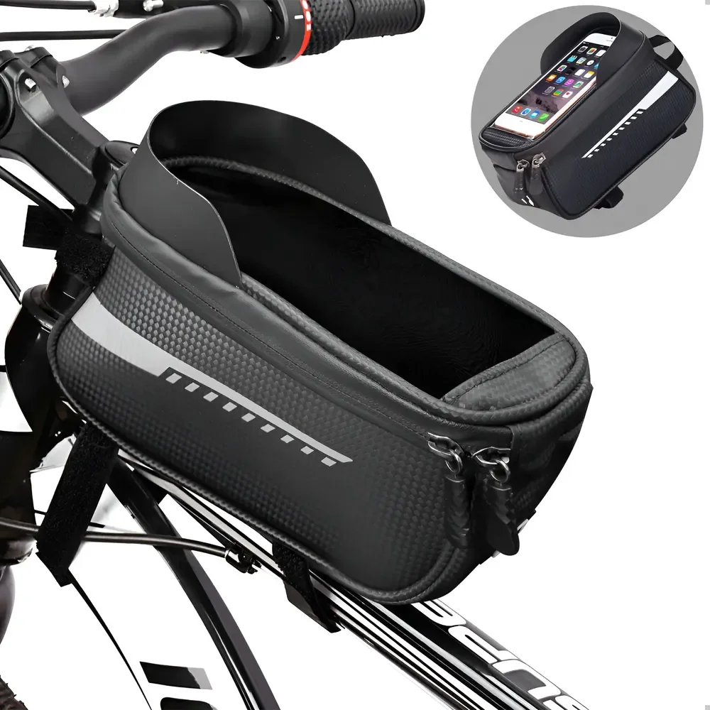 Bolsa Quadro Bike 2l Prova D Agua Celular Gps 7'' Acessórios Preto
