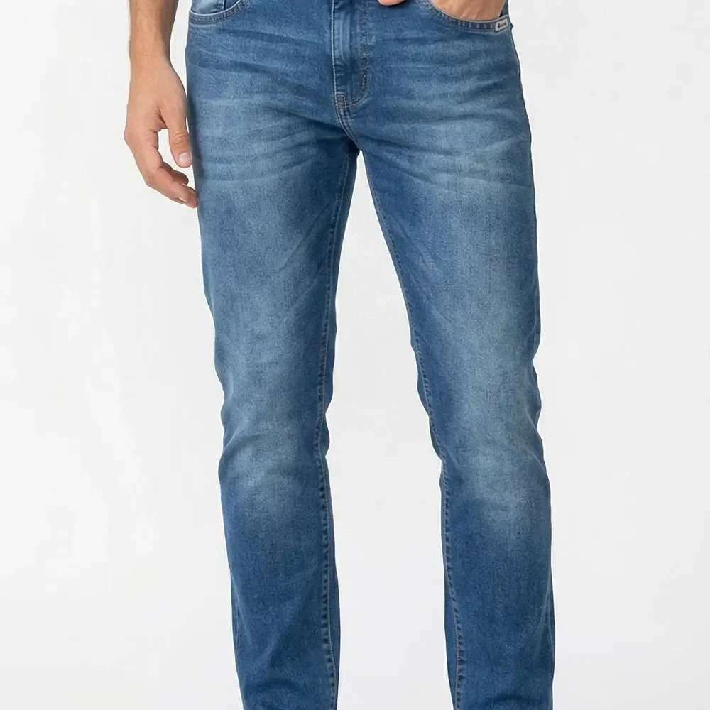 Calça Jeans Masculina Básica Polo Wear Jeans Azul Claro Slim 42