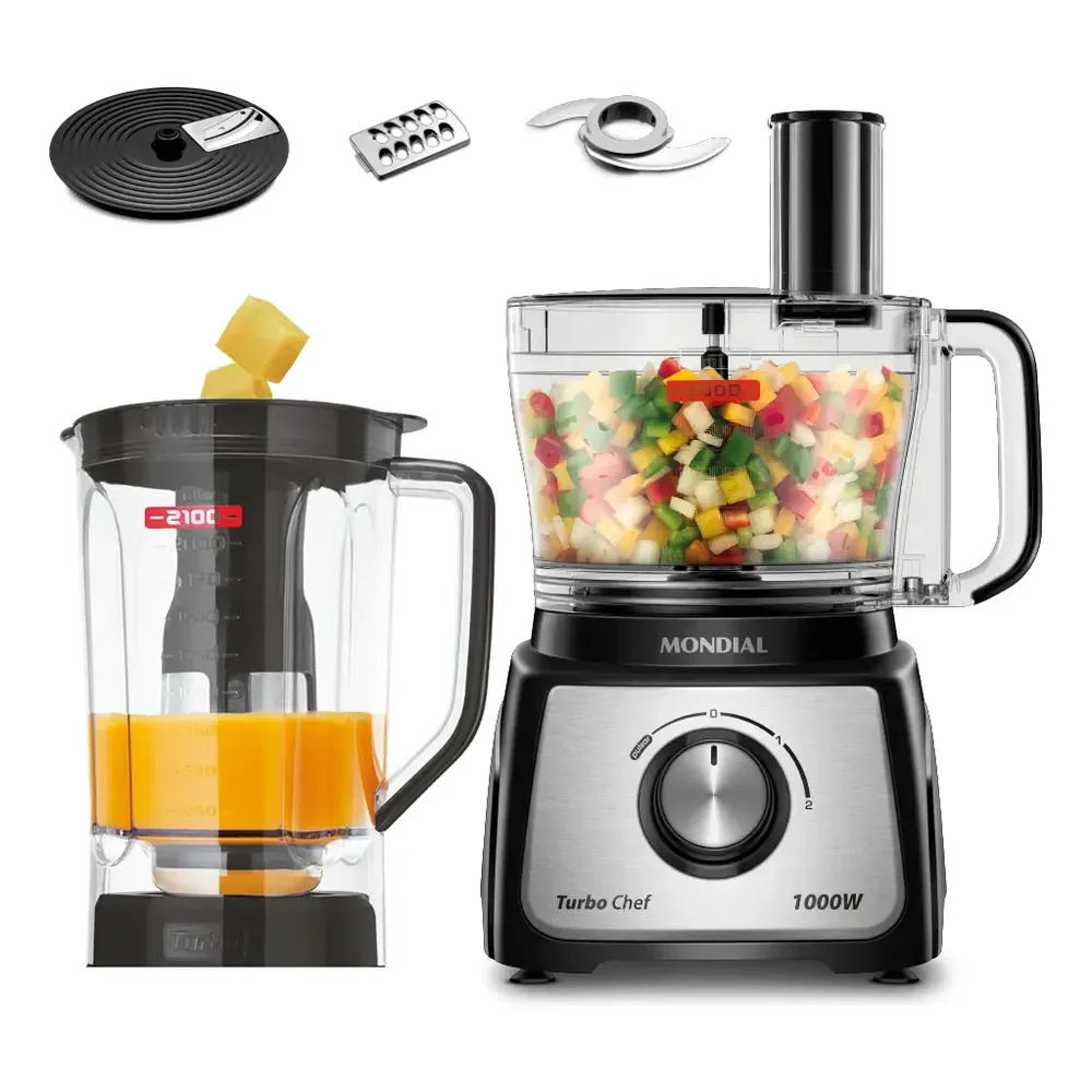 Multiprocessador Turbo Chef 5 Em 1 Mondial 1000w Mpn-01-b Preto 127v