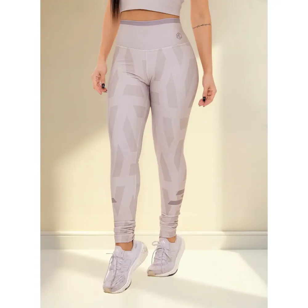 Legging Fitness Bege Com Estampa Digital Desert Lines Estampado M