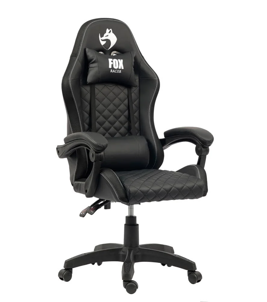 Cadeira Gamer Fox Vulpes Com Ajuste Reclinável Com Almofadas Até 110kg Preto