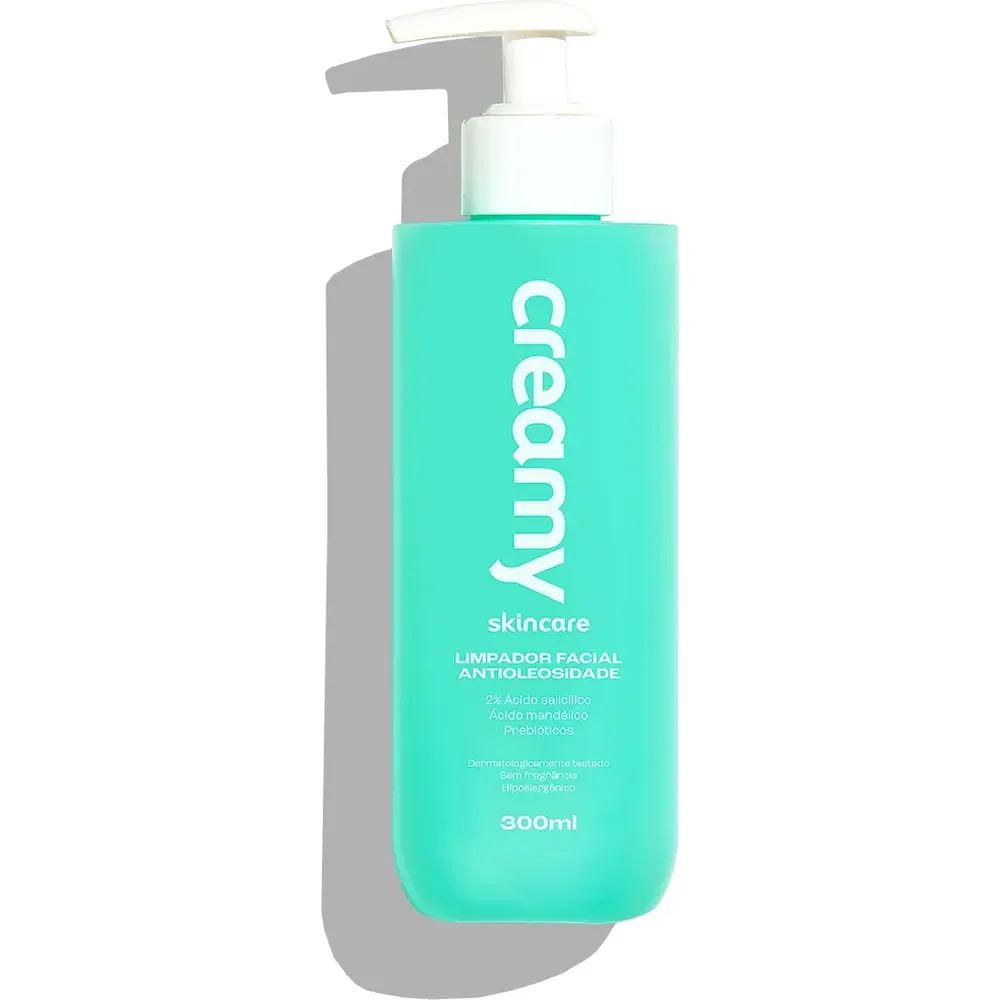 Creamy Skincare Limpador Facial Antioleosidade 300ml | 24 Horas De Oleosidade Controlada, Desobstrui Poros E Reduz Brilho Excessivo | Indicado Para Todos Os Tipos De Pele, Uso Diário Oleosa Dia/noite