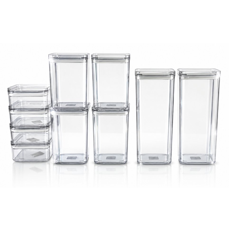 Kit Potes Herméticos Porta Mantimentos Organizador de Cozinha Transparente Com Trava BPA Free