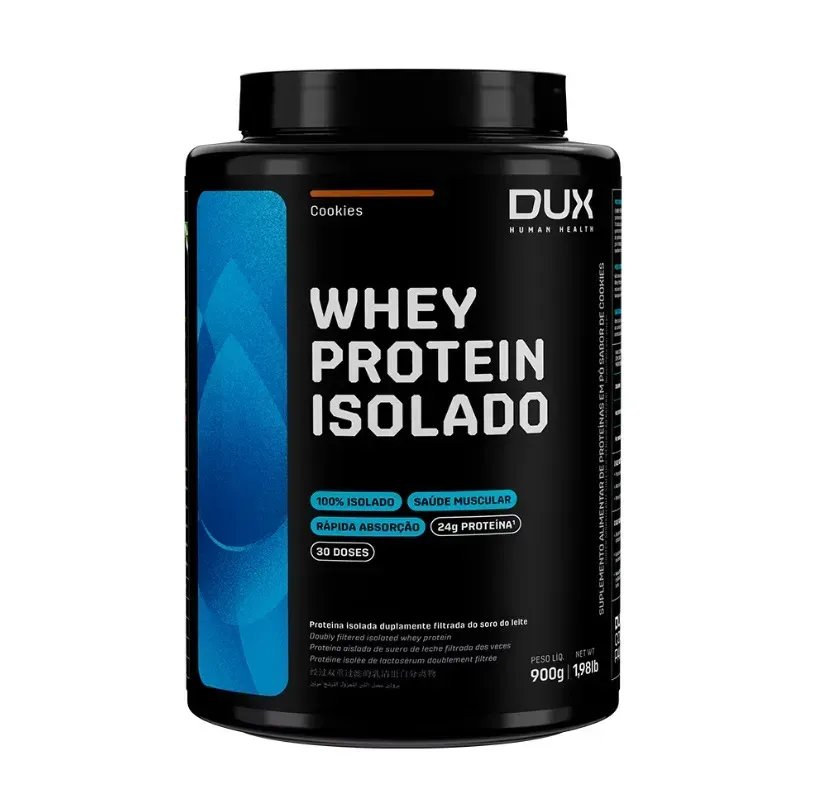 Whey Protein Isolado Dux Nutrition - Pote 900g Sabor Cookies