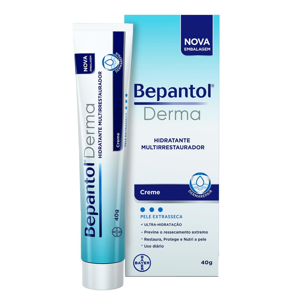 Bepantol Derma Hidratante Multirrestaurador para Pele Seca, 40g