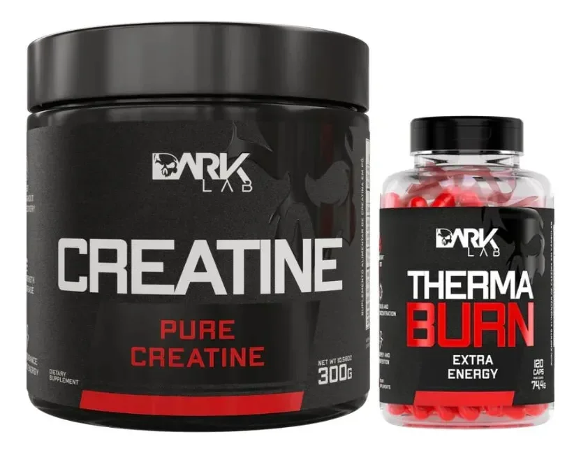 Creatina 100% Pura 300g + Termogênico 210mg Cafeína 120 Caps Dark Lab