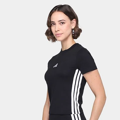 Camiseta Adidas Slim 3 Stripes Feminina