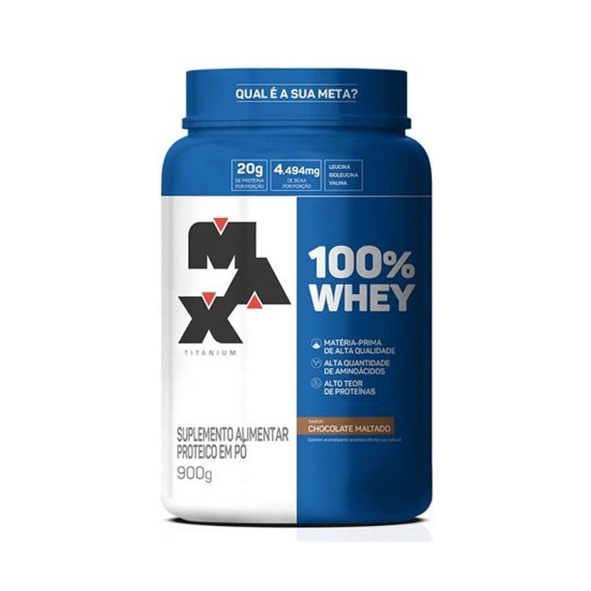 Max Titanium 100% Whey Chocolate Maltado - Pote 900G