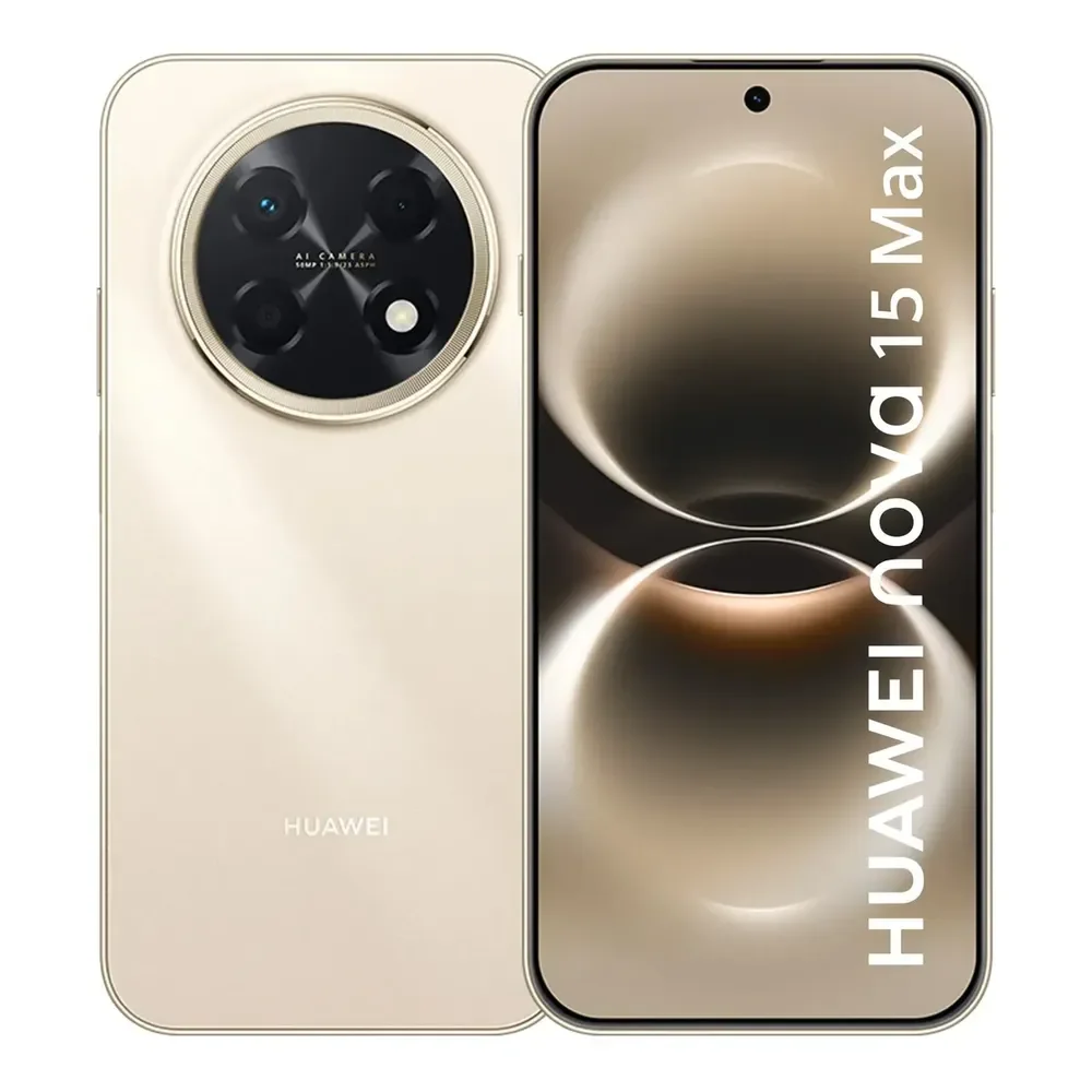 Smartphone Huawei Nova 15 Max 8gb+256gb Câmera Ryyb Ultra Nítida De 50 Mp Corpo Extra Durável Super Bateria De 8.500 Mah Tela Oled Vívida De 6,84 Botão X Dourado