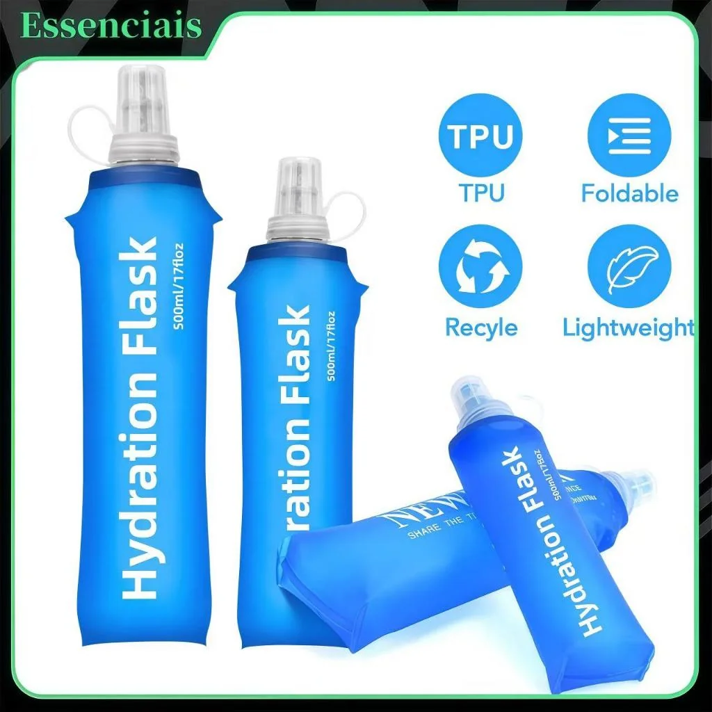 500ml Soft Silicone Dobrável Garrafa de Água Esporte Correndo Ao Ar Livre Viajando Correndo Chaleira Hidratação Pack Bag