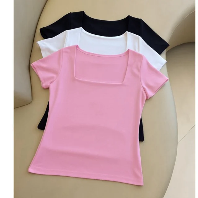 Blusa manga decote quadrado básica academia dia a dia suplex