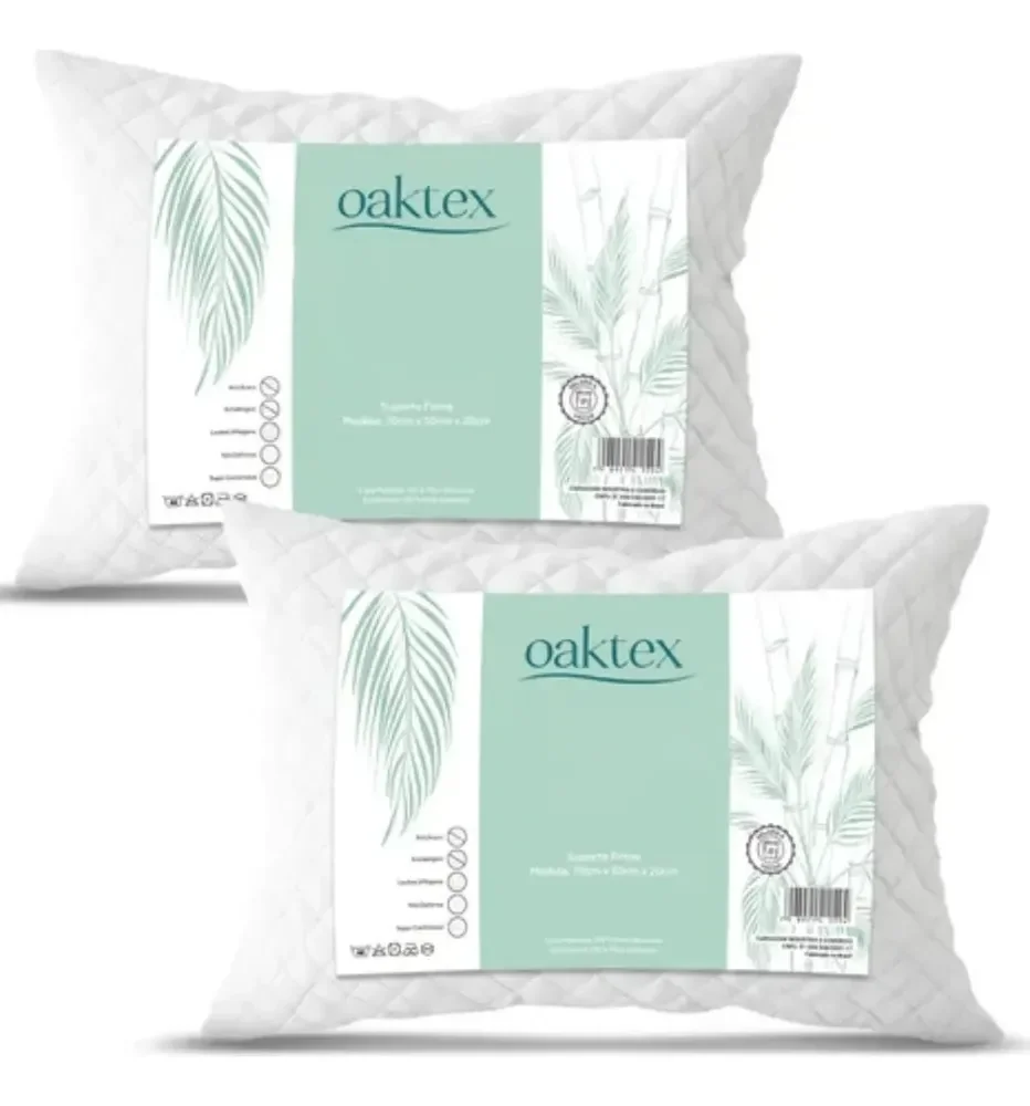 Kit C/2 Travesseiros Luxo Matelado Fibra Antialérgica 50x70 Branco