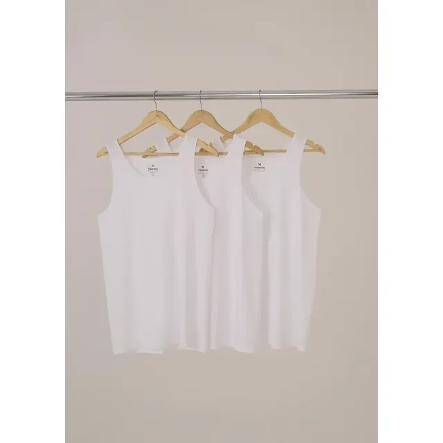 Kit Com 3 Regatas Masculinas Básicas Slim Hering