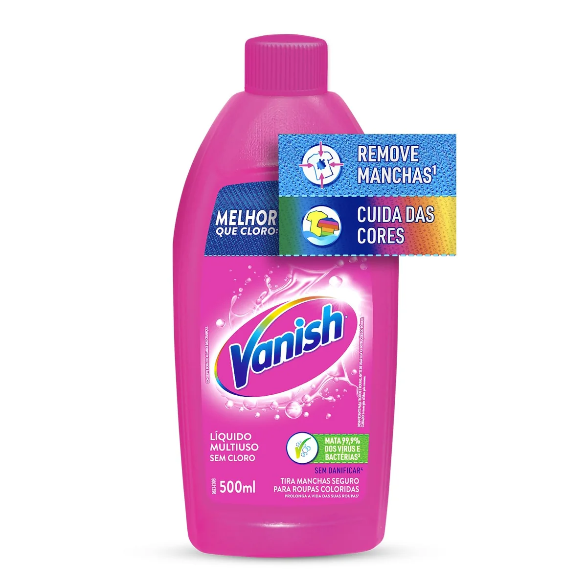 Tira Manchas Vanish Líquido Multiuso para roupas coloridas 500ml | Sem Cloro