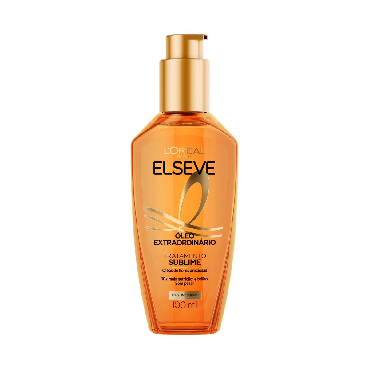L'Oréal Paris Elseve Óleo Extraordinário Finalizador Capilar, Nutrição Profunda com 6 Óleos Preciosos, Anti-Frizz, Proteção Térmica até 230°C, Brilho Intenso para Todos os Tipos de Cabelo, 100ml