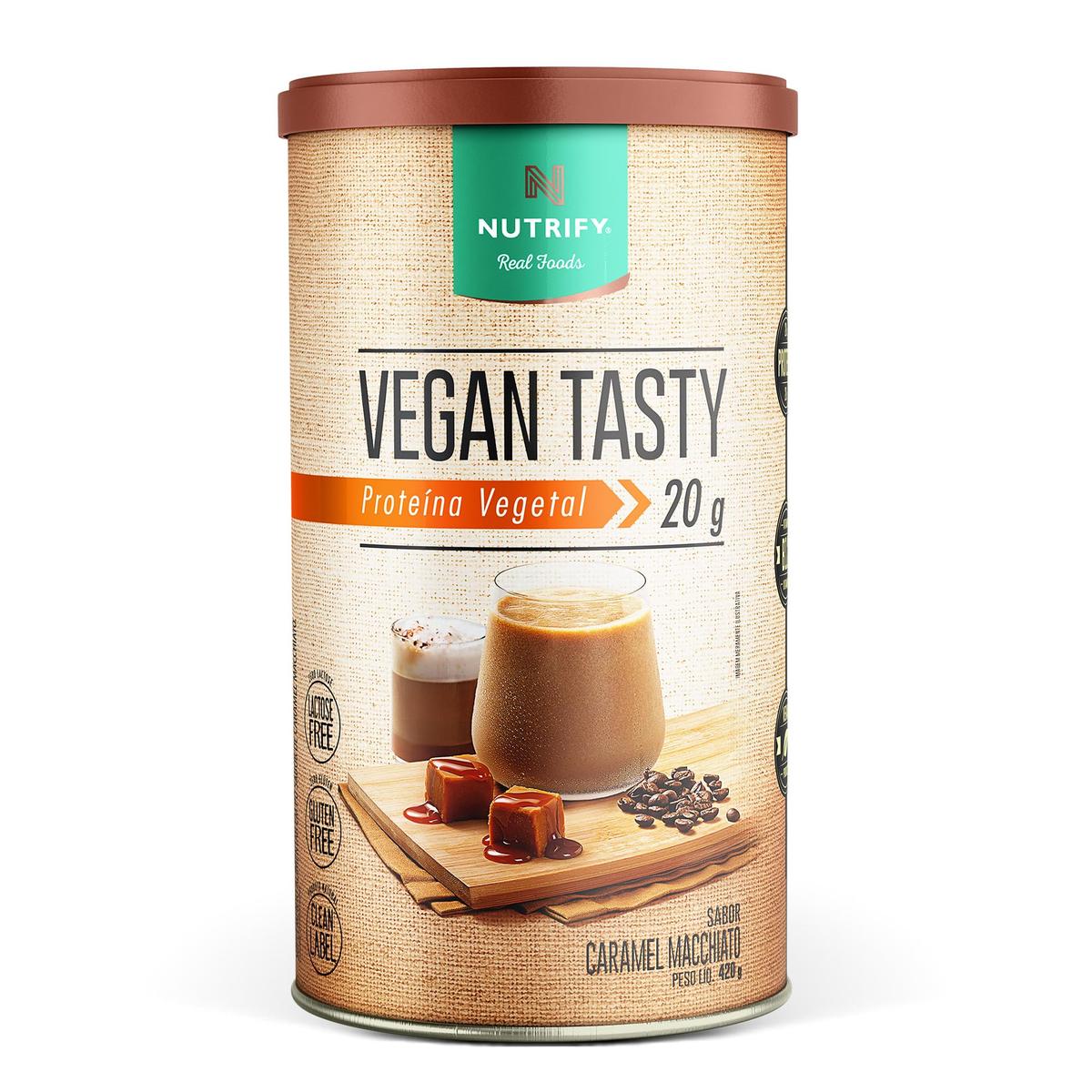 Nutrify Vegan Tasty Caramel Macchiato 420G - Proteína Vegana - Sustentabilidade e Nutrição - Sabor Caramel Macchiato