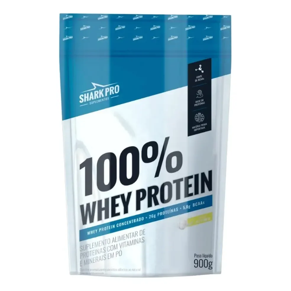 Whey Leite 900g Shark Pro 100% Leitinho Protein Refil Leite