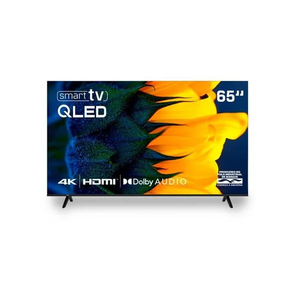 Smart TV HQ QLED 65 Polegadas 4K Dolby Audio Wi-Fi Bluetooth 3 HDMI 2 USB RJ45 Netflix HQ-QLED65SM