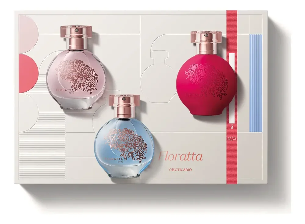 Perfume Floratta Desodorante Colônia Spray 30 Ml - Kit Presente (3 Itens)