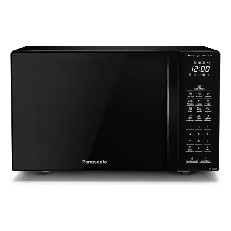 Microondas Panasonic Nn-st66nbru Black Glass 34l Dupla Refeição 127v