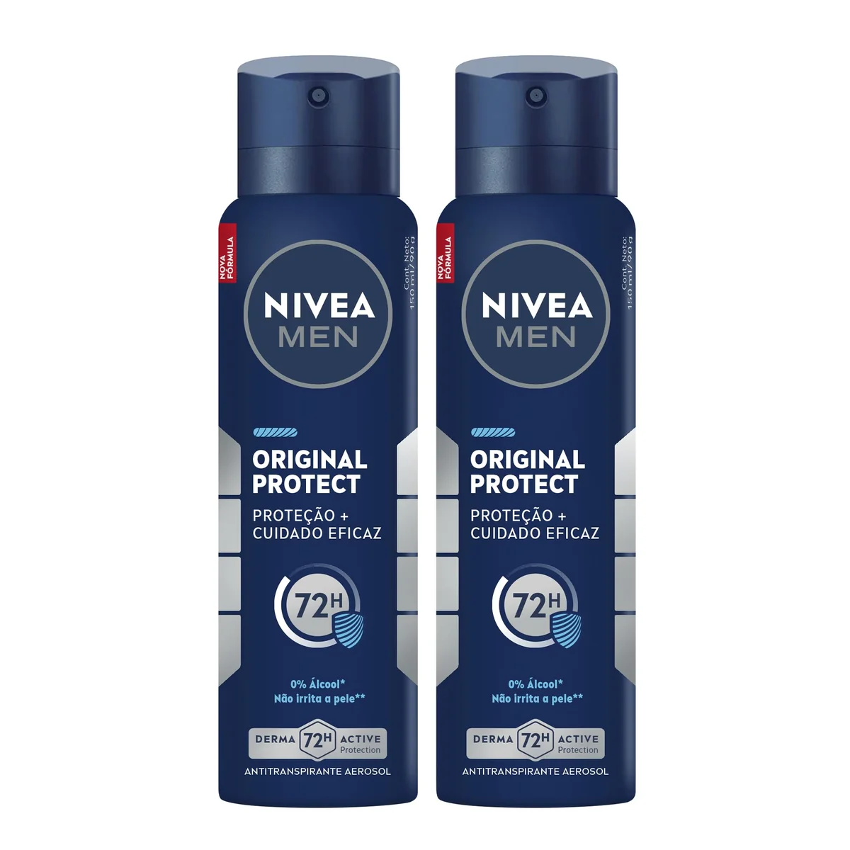 NIVEA MEN Kit Desodorante Antitranspirante Aerossol Original Protect 48h 150ml (2 unidades)