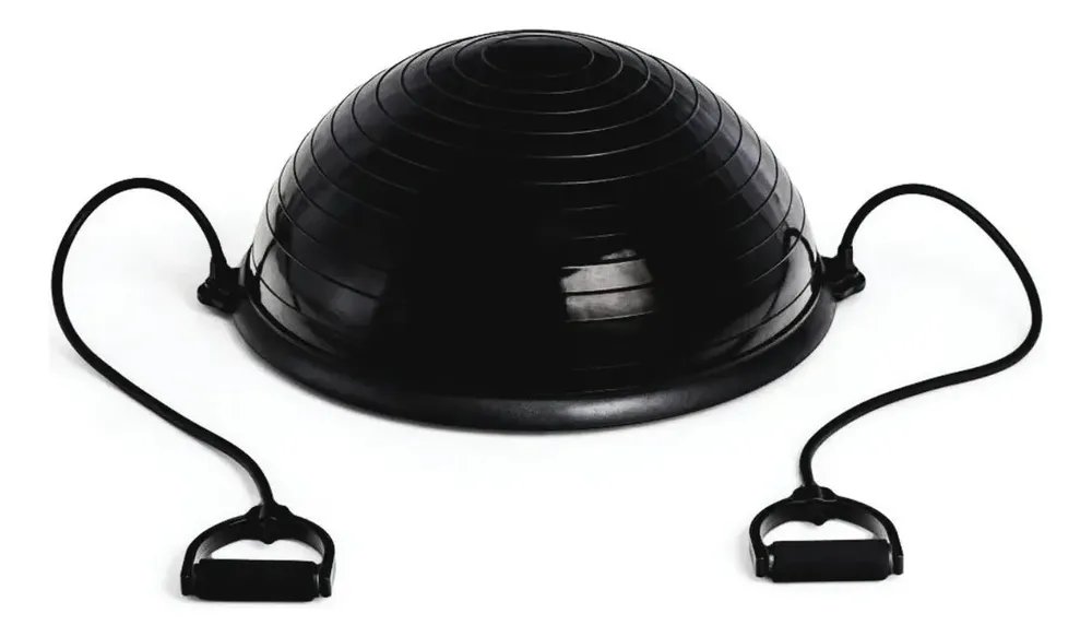 Meia Bola Ginástica Suíça Com Bomba Alças Pilates Odin Fit