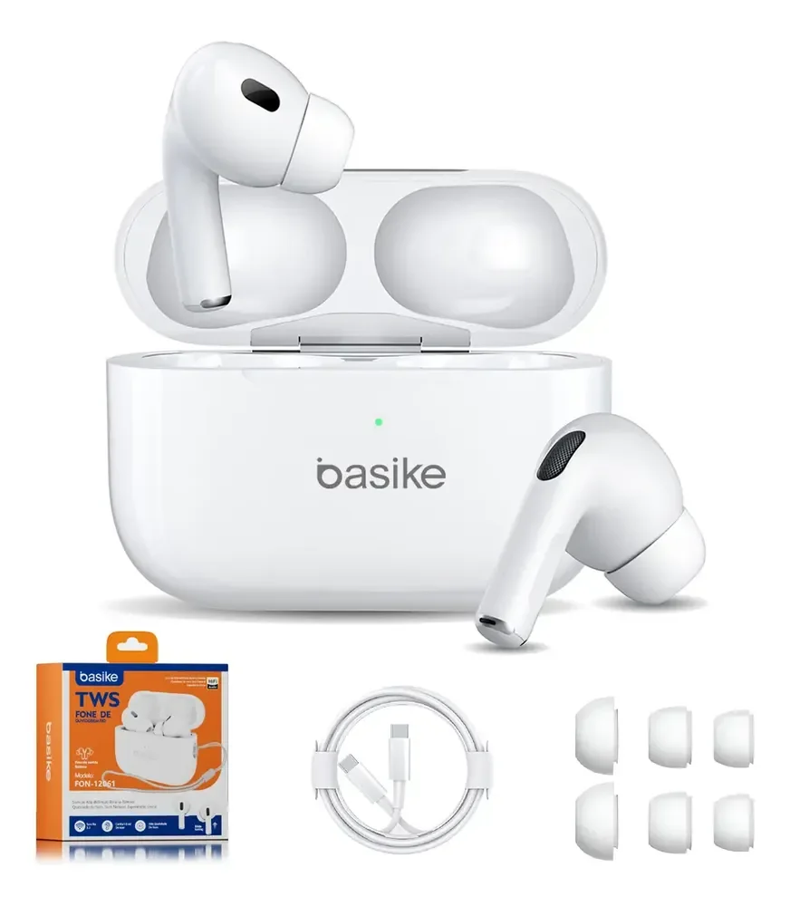 Basike Fone De Ouvido Sem Fio Bluetooth Para Bluetooth 5.3 Branco