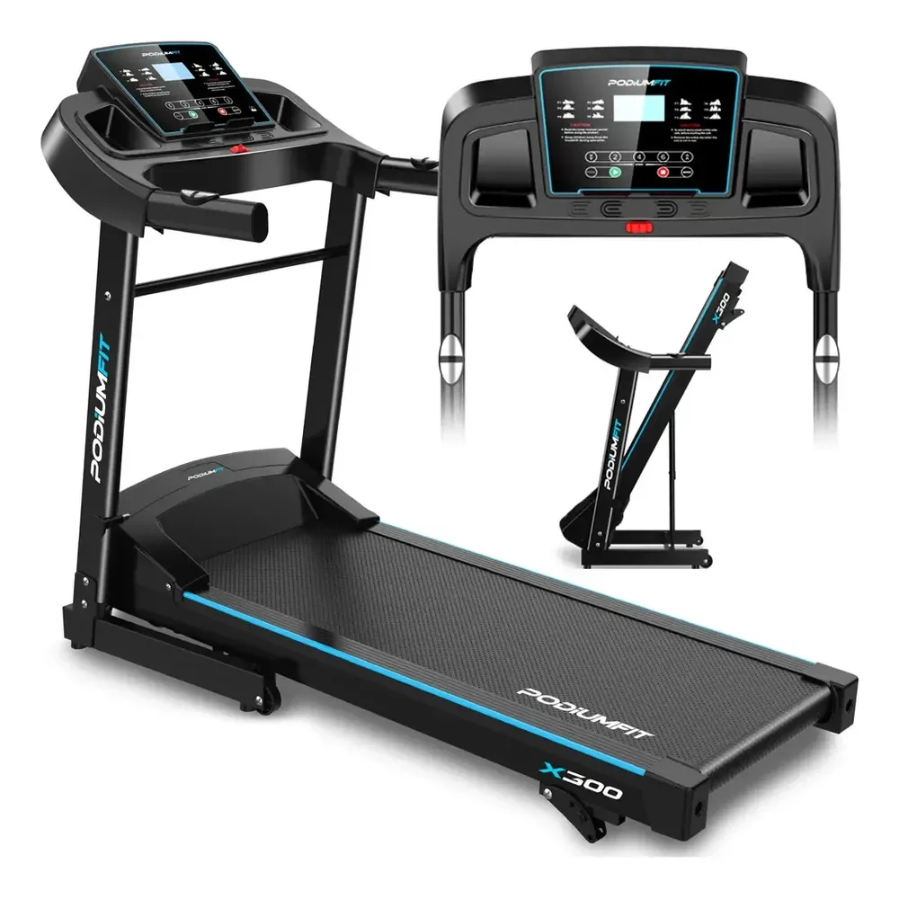 Esteira Elétrica Podiumfit X300 - Silenciosa - Dobrável 12km Cor Preto 127/220v