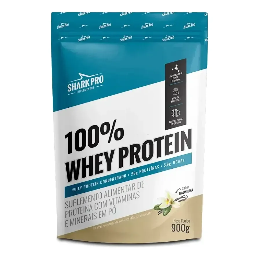 Whey Protein 100% 900g Refil  - Shark Pro Baunilha