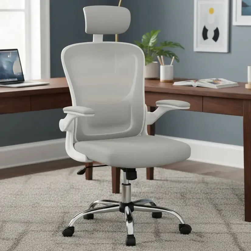 Cadeira De Escritório Ergonômica Giratória Boston G100 Com Estofado Mesh Luvinco Com Ajuste Lombar