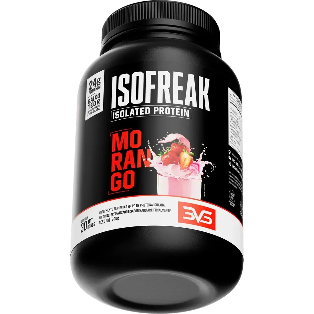 Whey Isolado Isofreak 900g Sabor: Morango - Fórmula Avançada Com 24g De Proteína Por Dose
