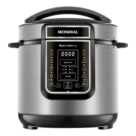 Panela Elétrica Pe-60-6l Digital Pressão 6l Mondial Cor Preto Frequência 60hz Preto/inox 220v 60 Hz