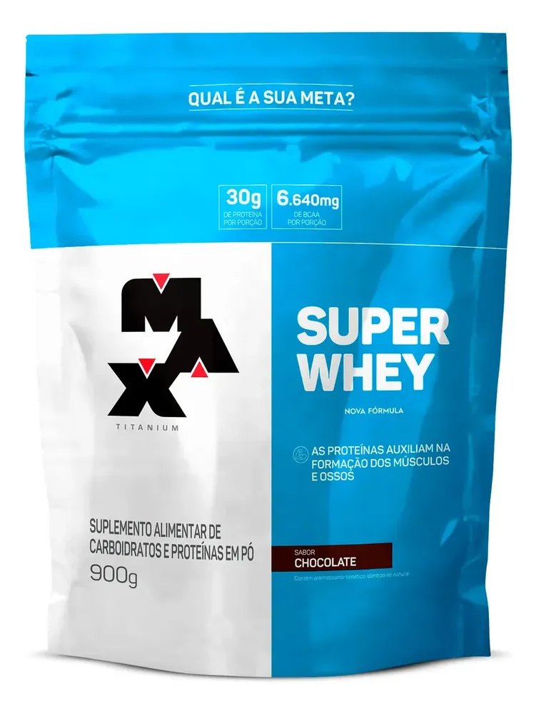 Super Whey Protein Max Titanium 900 Gramas - Sabor Chocolate