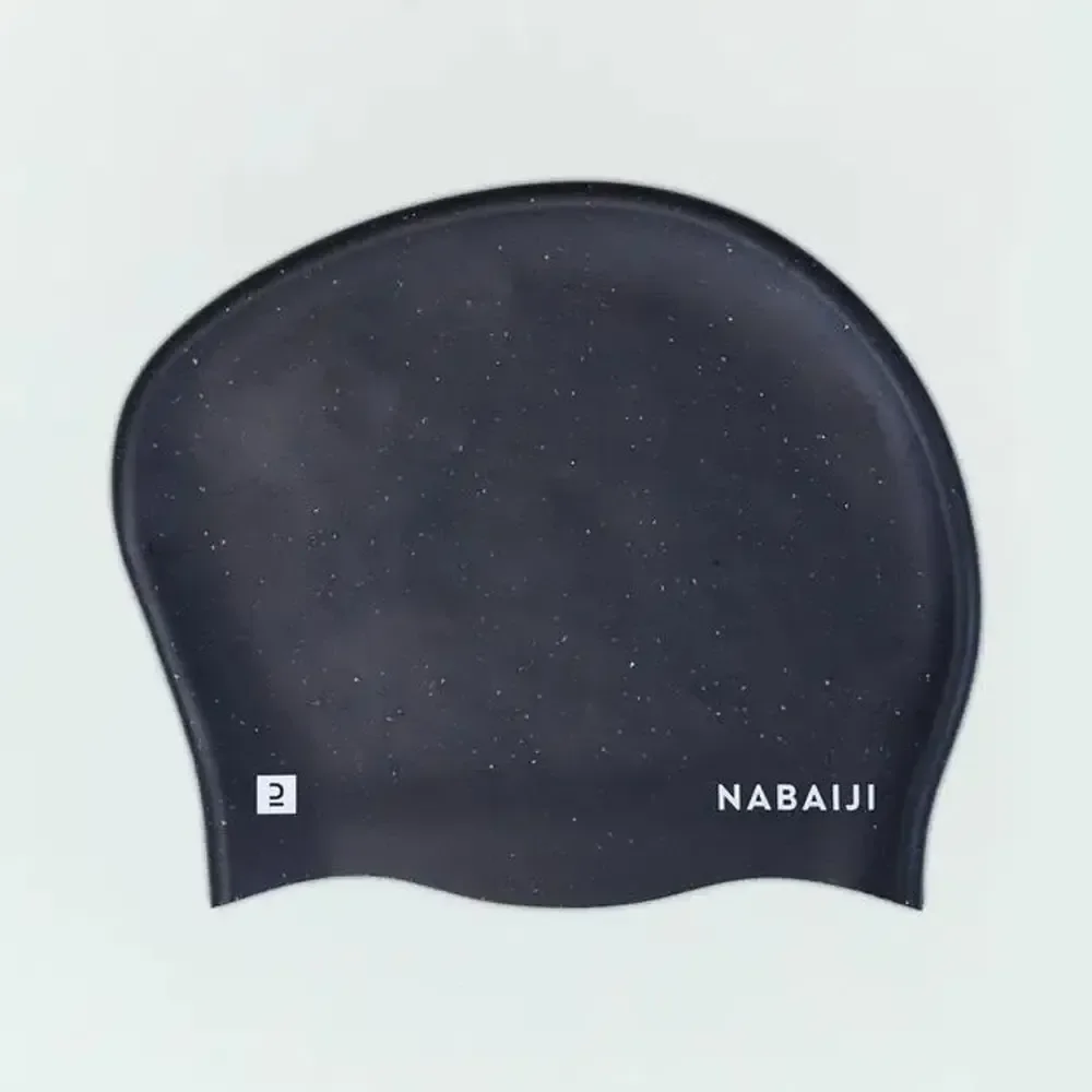 Touca de Natação Silicone Nabaiji 500 Cabelos Compridos Cor Preto