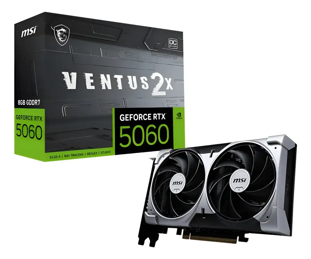 Placa Gráfica Nvidia Geforce Msi Rtx 5060 Ventus 2x Oc 8gb