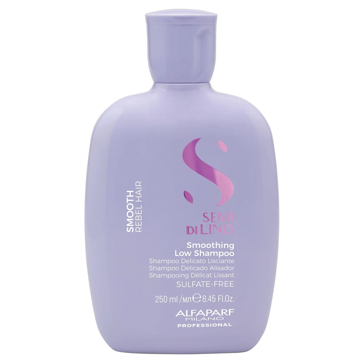 Alfaparf Milano Semi Di Lino Smooth, Shampoo Profissional para Cabelos Rebeldes, Controla, Hidrata e Alisa os Cabelos 250ml