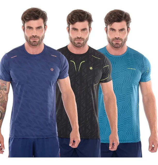 Kit 3 Camisetas Dryfit Masculina.