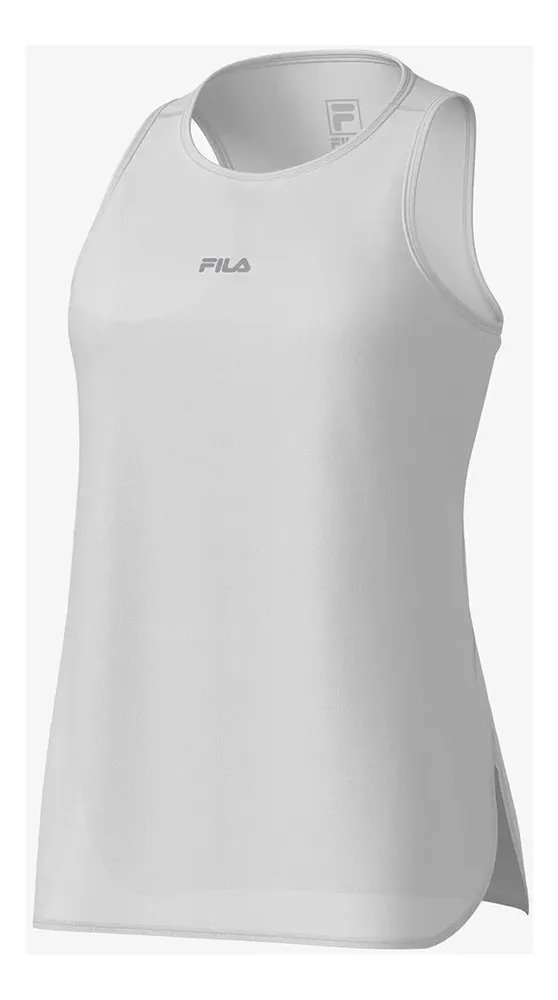 Regata Feminina Bio Iii Fila Branco/prata Logomarca Gg Liso