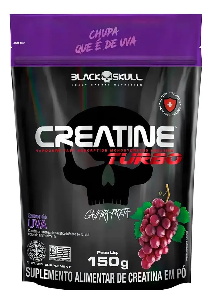 Creatine Turbo - Refil 150g Black Skull Sabor Uva