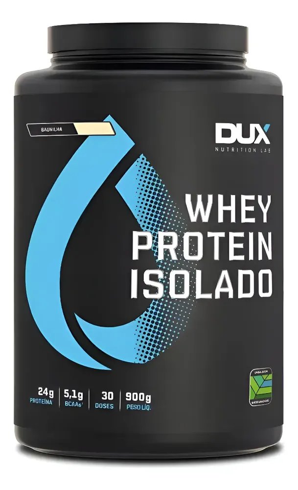 Whey Protein Isolado Dux 900g Pote Sabor Baunilha Baunilha