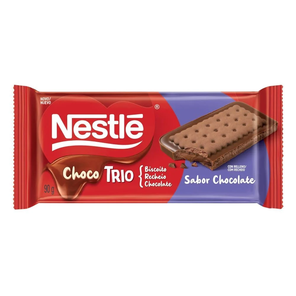 Tablete de Chocolate ao Leite ChocoTrio Chocolate 90g - Nestlé