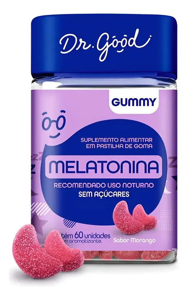 Melatonina Em Gomas Sabor Morango 60 Gomas - Fini Dr Good Morango