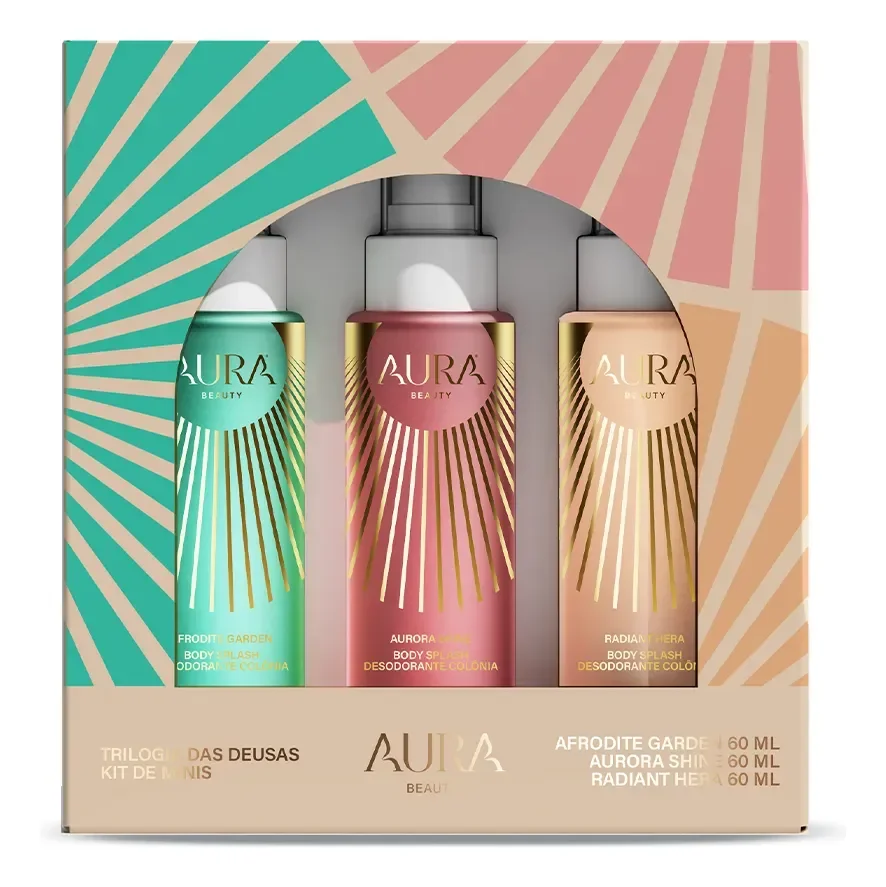 Kit 3 Body Splash Aura Jade Picon Trilogia Deusas 60ml Cada